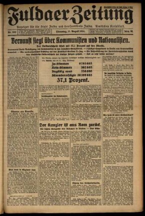Ausgabe vom Dienstag, den 11. August 1931.