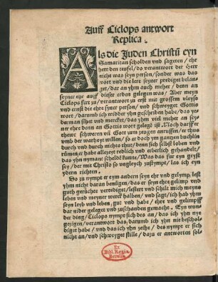 Auff Ciclops antwort Replica.