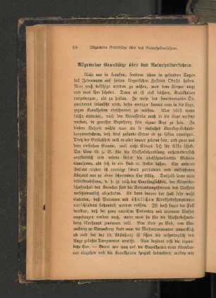 Allgemeine Grundsätze über das Naturheilverfahren.