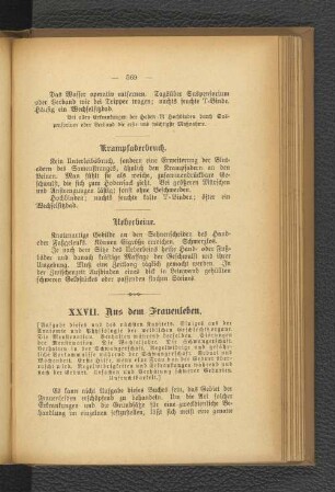 XXVII. Aus dem Frauenleben.