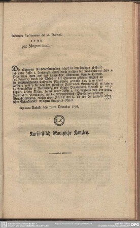 [39ter d.d. 14. ej. mit 6 Beilagen. dikt. den 21. ej.]