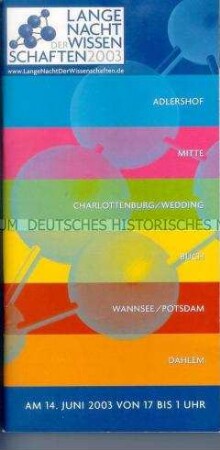 Programmheft zur Langen Nacht der Wissenschaften 2003