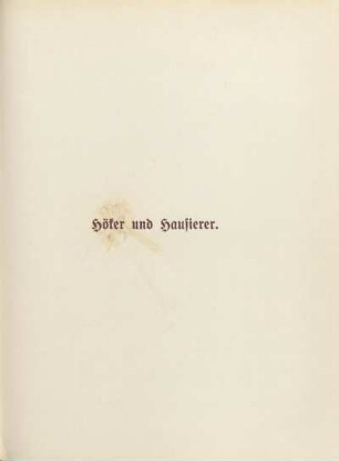 Höker und Hausierer