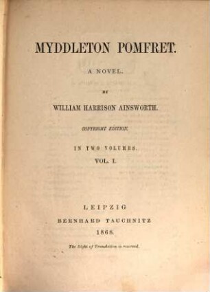 Myddleton Pomfret : a novel. 1