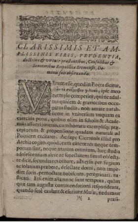 [Praefatio] Clarissimis et amplissinis viris, prvdentia, ...