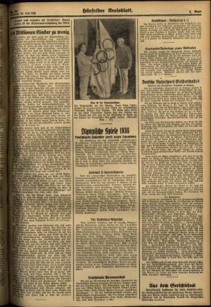 Zweite Ausgabe vom Mittwoch, den 22. Juli 1936.
