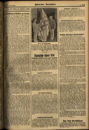 Zweite Ausgabe vom Mittwoch, den 22. Juli 1936.