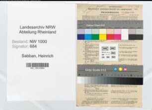Entnazifizierung Heinrich Sabban, geb. 30.01.1894 (Beamter)