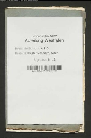 Bestellung des Priors zu Ewig als Rektor und Kommissar des Klosters Nazareth, Bestellung von Sacellanen, Visitation.
