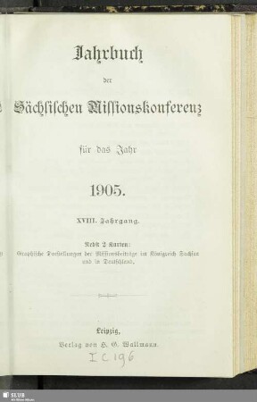 18.1905: Jahrbuch der Sächsischen Missionskonferenz : für d. Jahr ...