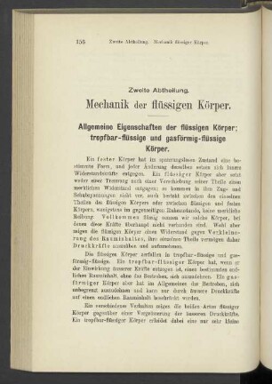 Zweite Abtheilung. Mechanik der flüssigen Körper
