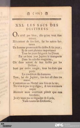 XXI. Les Sacs Des Destinées