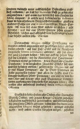 Marsche-Ordnung Welche von unseren jetzo in die Quartier und Postirung ziehende Käyserliche Trouppen am Obern-Rhein zu halten, und Punctual zu beobachten seyn wird