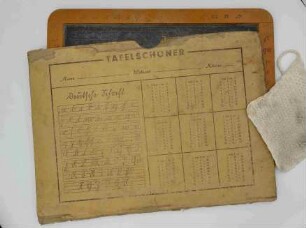 Schiefertafel - Rhein-Tafel mit weißem Läppchen