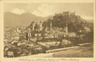 Salzburg vom elektrischen Aufzug mit Hohen-Salzburg