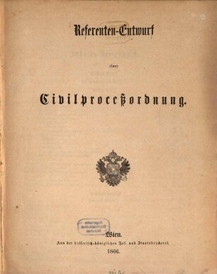 Referenten-Entwurf einer Civilproceßordnung