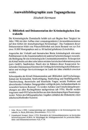 291-306, Auswahlbibliographie zum Tagungsthema