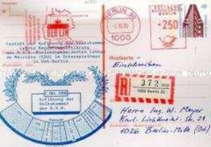 Briefkarte mit Sonderstempel zum Festakt anlässlich der Auflösung der Volkskammer der DDR