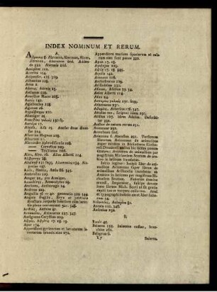 Index Nominum Et Rerum.