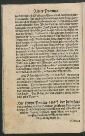 Hie kompt Pontus/ nach der heimfart von dem krieg/ zu der Sidonia ...