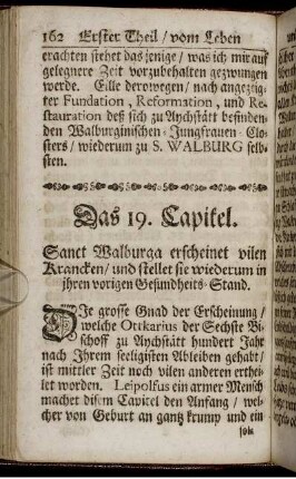 Das 19. Capitel. Sanct Walburga erscheinet vilen Krancken [...]
