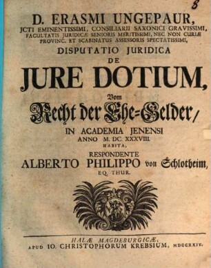 Disp. iur. de iure dotium