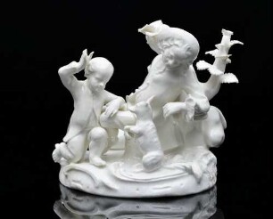 Figurengruppe, Knabengruppe mit Hund