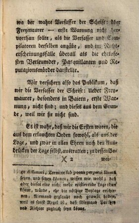 Nöthige Beylage zur Schrift, welche unter dem Titel: Nöthige Beylage zur Schrift über Freymaurer - erste Warnung ... erschienen ist