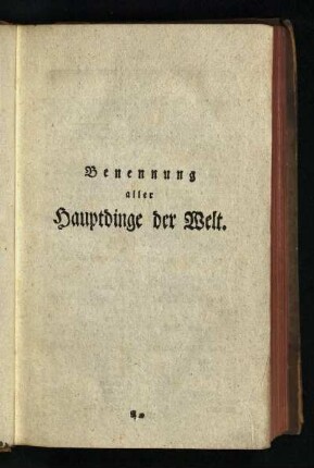 Benennung aller Hauptdinge der Welt