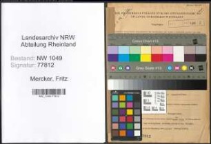 Entnazifizierung Fritz Mercker , geb. 29.07.1910 (Betriebsingenieur)