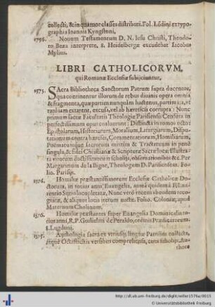 Libri Catholicorvm qui Romanae Ecclesiae subijciuntur.