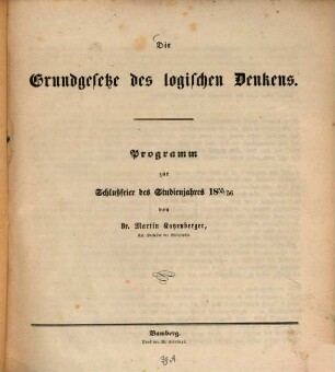 Die Grundgesetze des logischen Denkens