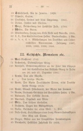 III. Geschichte, Memoiren etc.