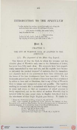 Chapter I. The Guy of Warwick Saga as adapted to the Speculum
