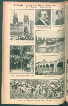 De España.- Centenario en Burgos.- Boda.- Visita de la Infanta.- Otros asuntos.