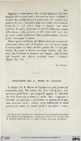 Fondazione del R. Museo di Cagliari