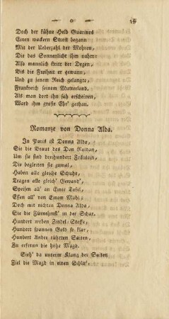 Romanze von Donna Alda.
