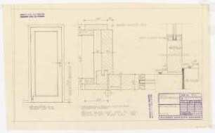 Wohnhaus Mildenberger, Hochberg: Küchentür: Ansicht 1:10, Details 1:1