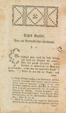 Erstes Kapitel. Von der Vernunftlehre überhaupt