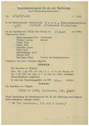 Damm, Heinrich