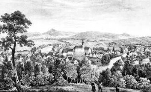 Großschönau. Ortsansicht, aus: Saxonia, 1835
