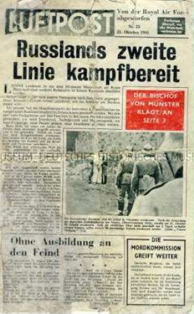 Britisches Nachrichtenblatt "Luftpost" u.a. zur Lage an der Ostfront