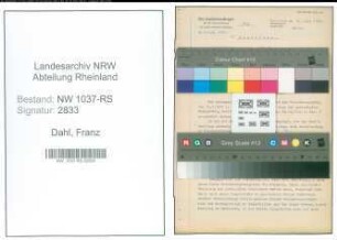 Entnazifizierung Franz Dahl , geb. 25.03.1892 (Reg.Sekretaer)