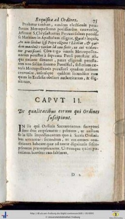 Cap. II. De qualitatibus eorum qui Ordines suscipiunt.