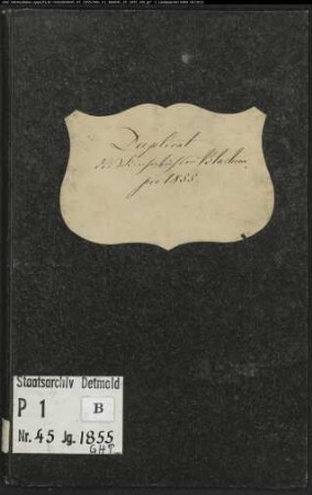 Kirchenbuchduplikate der evangelischen Gemeinde Blasheim, Kreis Lübbecke (GHT 1855) (Gemeinde: Evangelische Gemeinde Blasheim, Kreis Lübbecke)