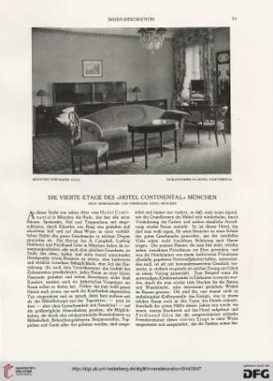 Die vierte Etage des "Hotel Continental" München: neue Innen-Räume von Ferdinand Götz, München