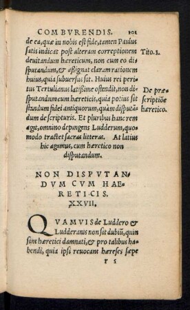 Non Disputandum Cum Haereticis. XXVII.