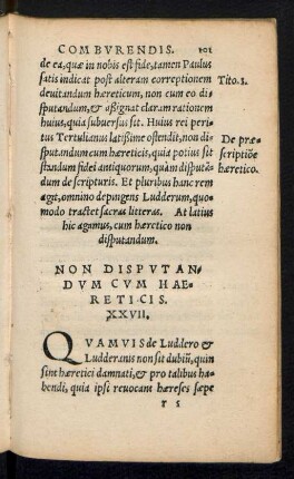 Non Disputandum Cum Haereticis. XXVII.