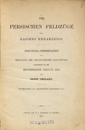 Die persischen Feldzüge des Kaisers Herakleios