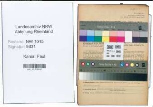 Entnazifizierung Paul Kania , geb. 18.01.1901 (Monteur)